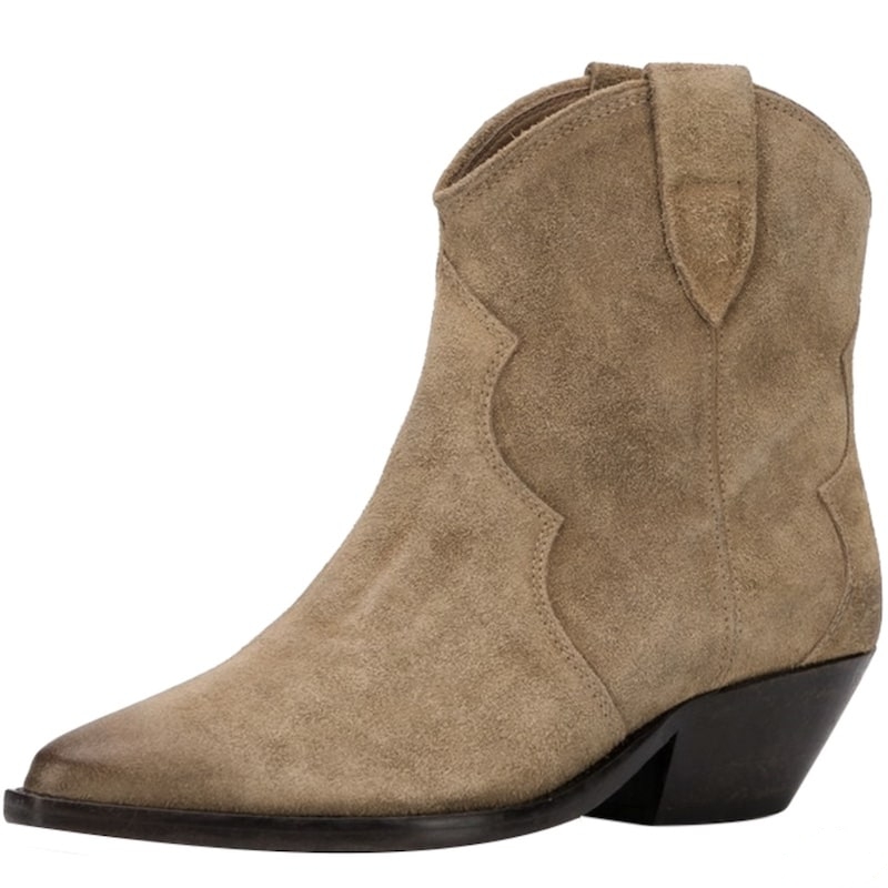 Frye June Western Bootie - Stivaletti Western Donna In Pelle O Scamosciato, Tacco 6,3 Cm, Cerniera Interna
