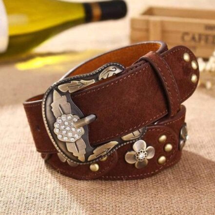 Cintura Larga Bohémien Donna Xyulaan - Modello Western Concho Con Cerchi In Metallo E Pelle PU