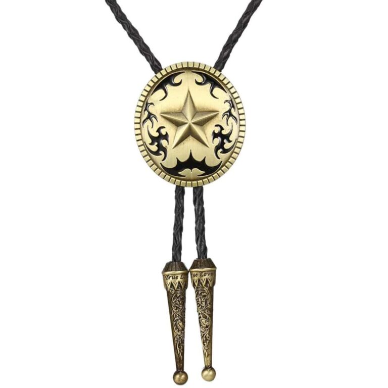 Bolo Tie Texas Star Longhorn – Cravate Western Country Argentée, Unisexe, Ref.08