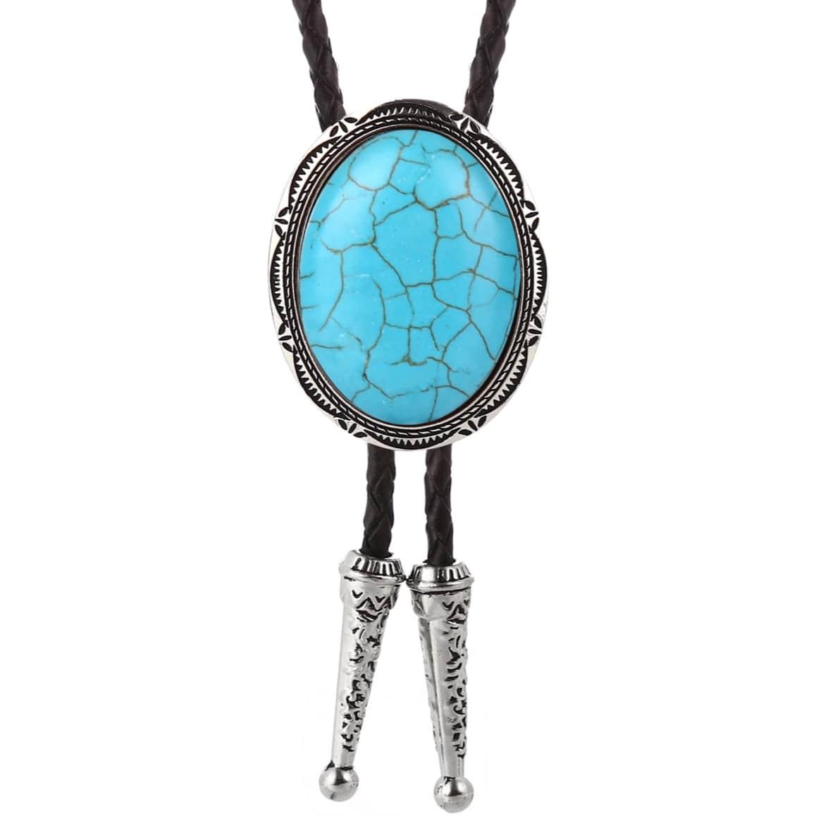 Bolo Tie Occidentale Con Stella Solitaria - Cravatta Bolo In Pelle Intrecciata, Fatto A Mano USA