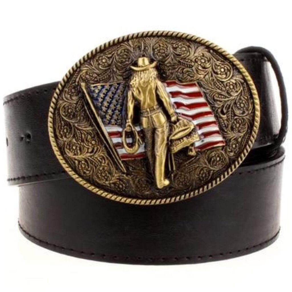 Cintura Western Donna ARIAT In Ecopelle Marrone - Larghezza 3,8 Cm Con Fibbia E Borchie - Accessorio Country Di Alta Qualità
