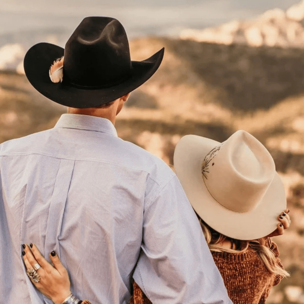 Cappello da cowboy western unisex in vera pelle fatto a mano - Italia
